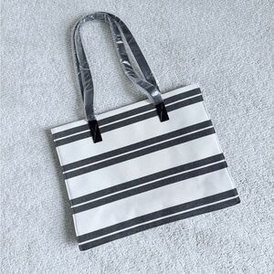 Stylish Black and White Striped Tote Bag